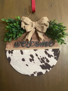 18inch CowHide Welcome Sign
