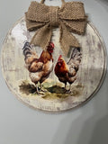 Ivory Distressed Chicken Sign