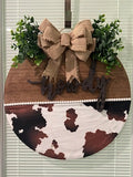 18 inch CowHide Door Sign