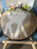 Rustic Hand-painted Fawn with Flower Crown