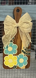 Blue and Yellow Floral Cutting Board