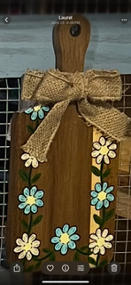 Blue and Cream Floral Cutting Board